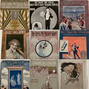 1910s Vintage Sheet Music Lot By The Beautiful Sea Telephone Song Victrola  jk11